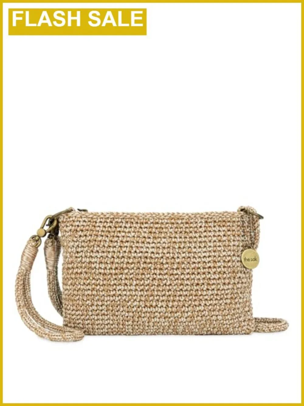 Hand Crocheted Wristlet Purse with Zipper Pockets - Vegan Certified Recycled
